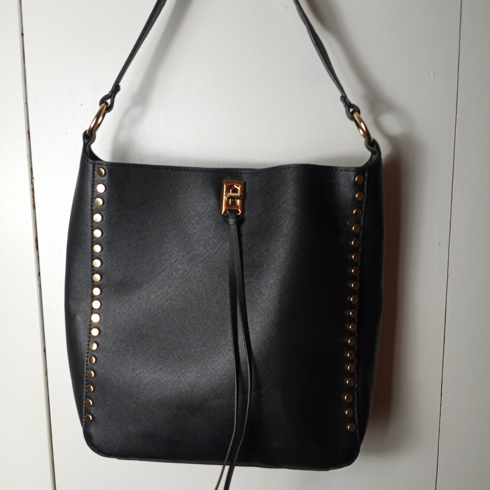 Sophisticated Black Studded Shoulder Bag